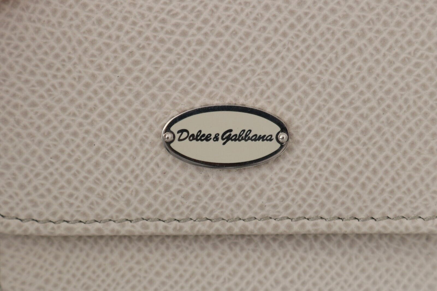 Dolce & Gabbana White Dauphine Leather Holder Pocket Wallet Cm Case