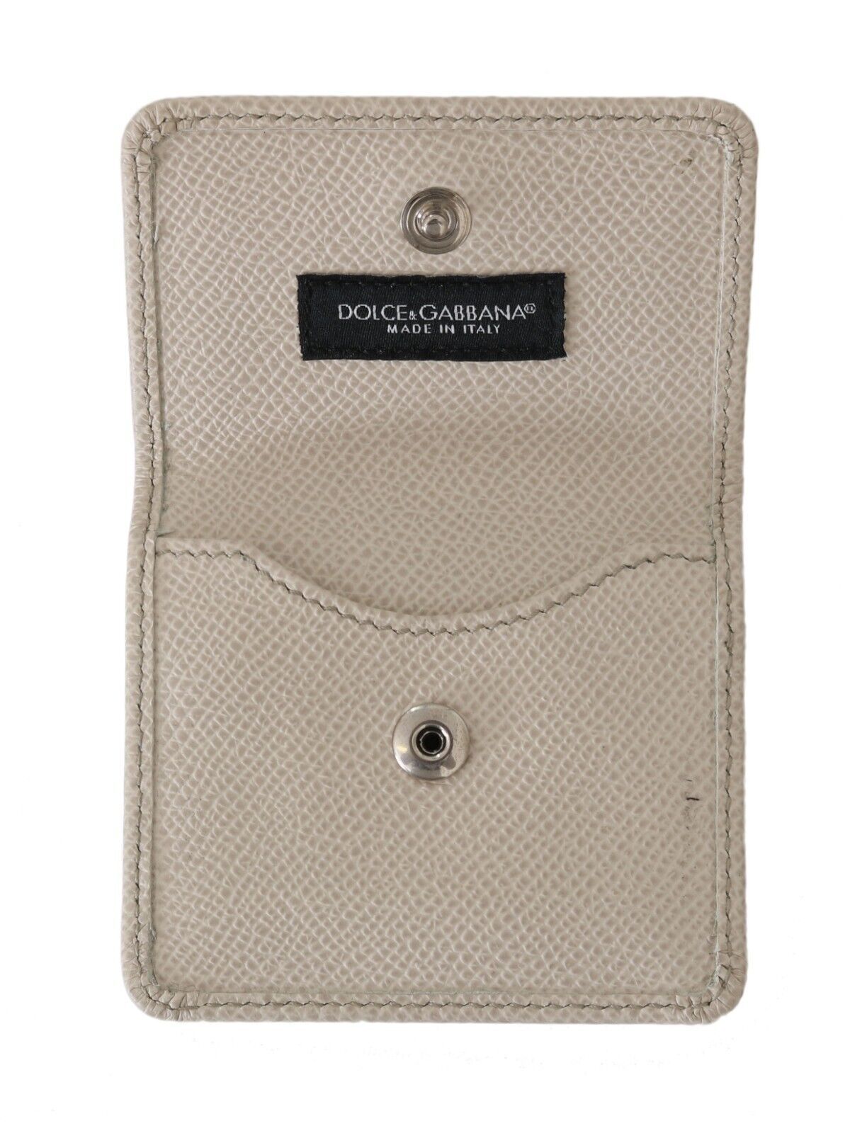 Dolce & Gabbana White Dauphine Leather Holder Pocket Wallet Cm Case