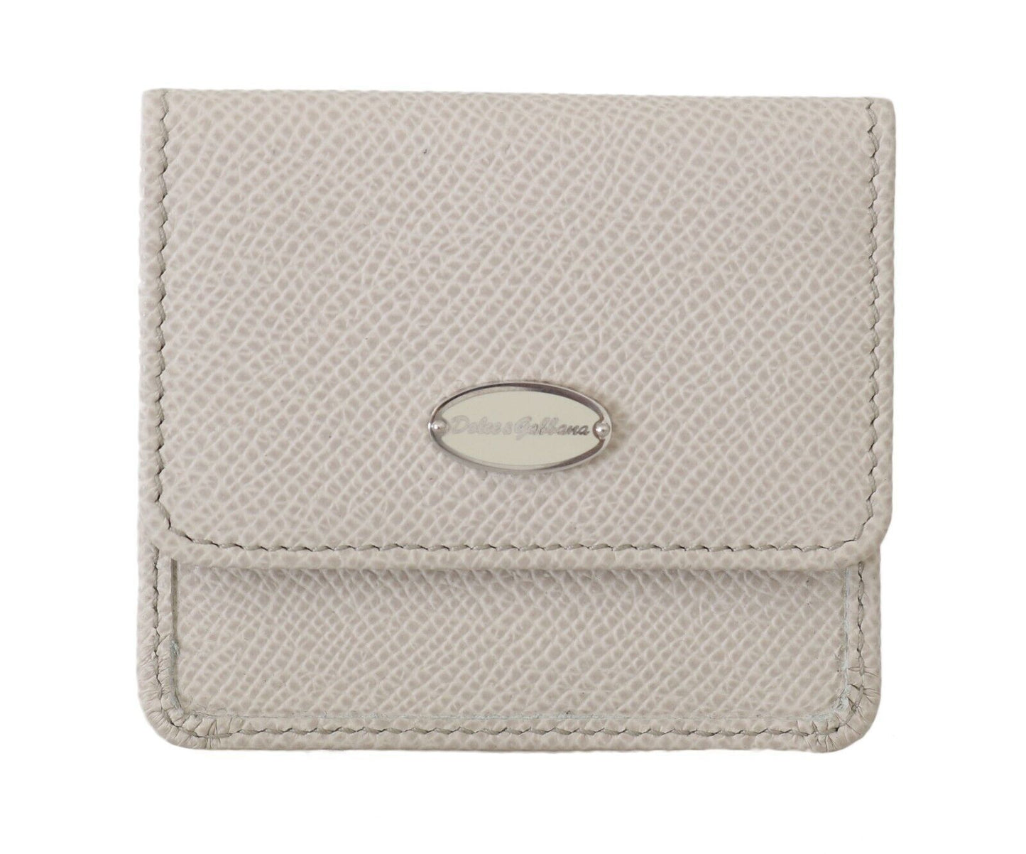 Dolce & Gabbana White Dauphine Leather Holder Pocket Wallet Cm Case
