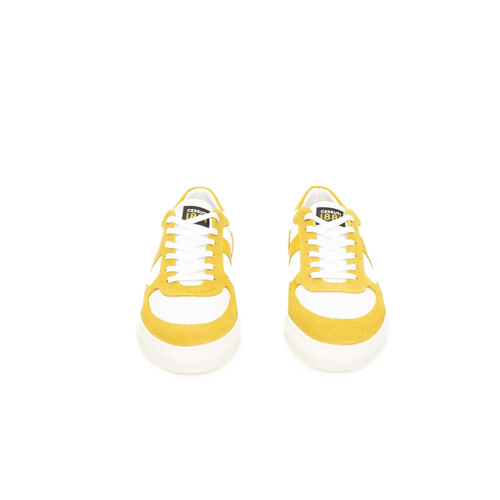 Cerruti 1881 Yellow Cowhide Men Sneaker