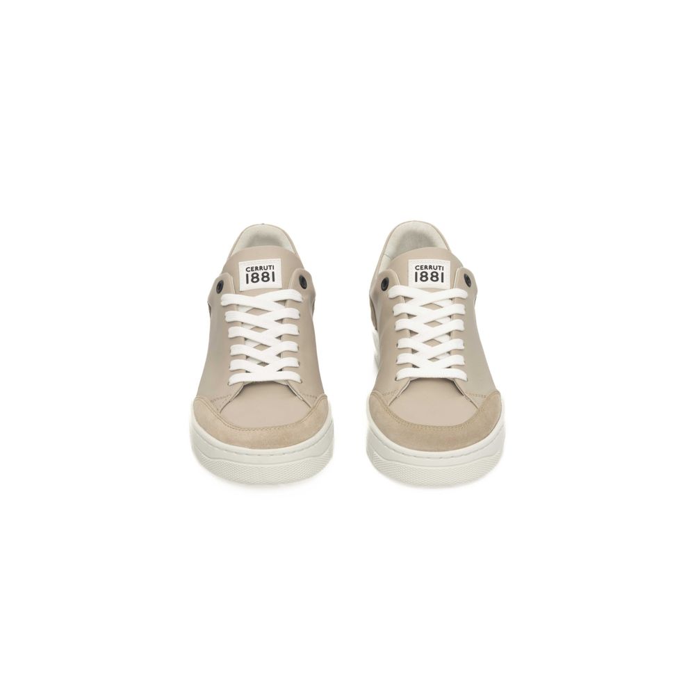 Cerruti 1881 Beige Cowhide Women Platform Sneaker