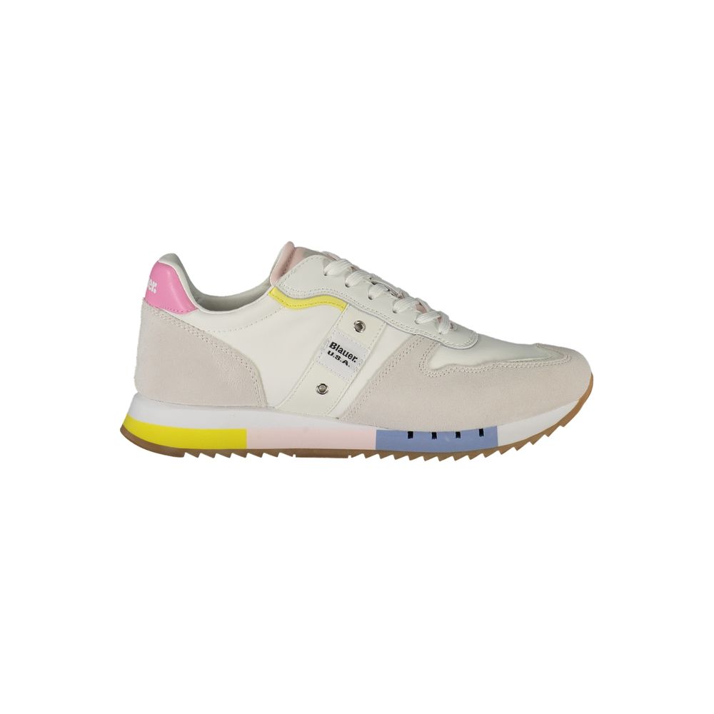 Blauer White Leather Women Sneaker