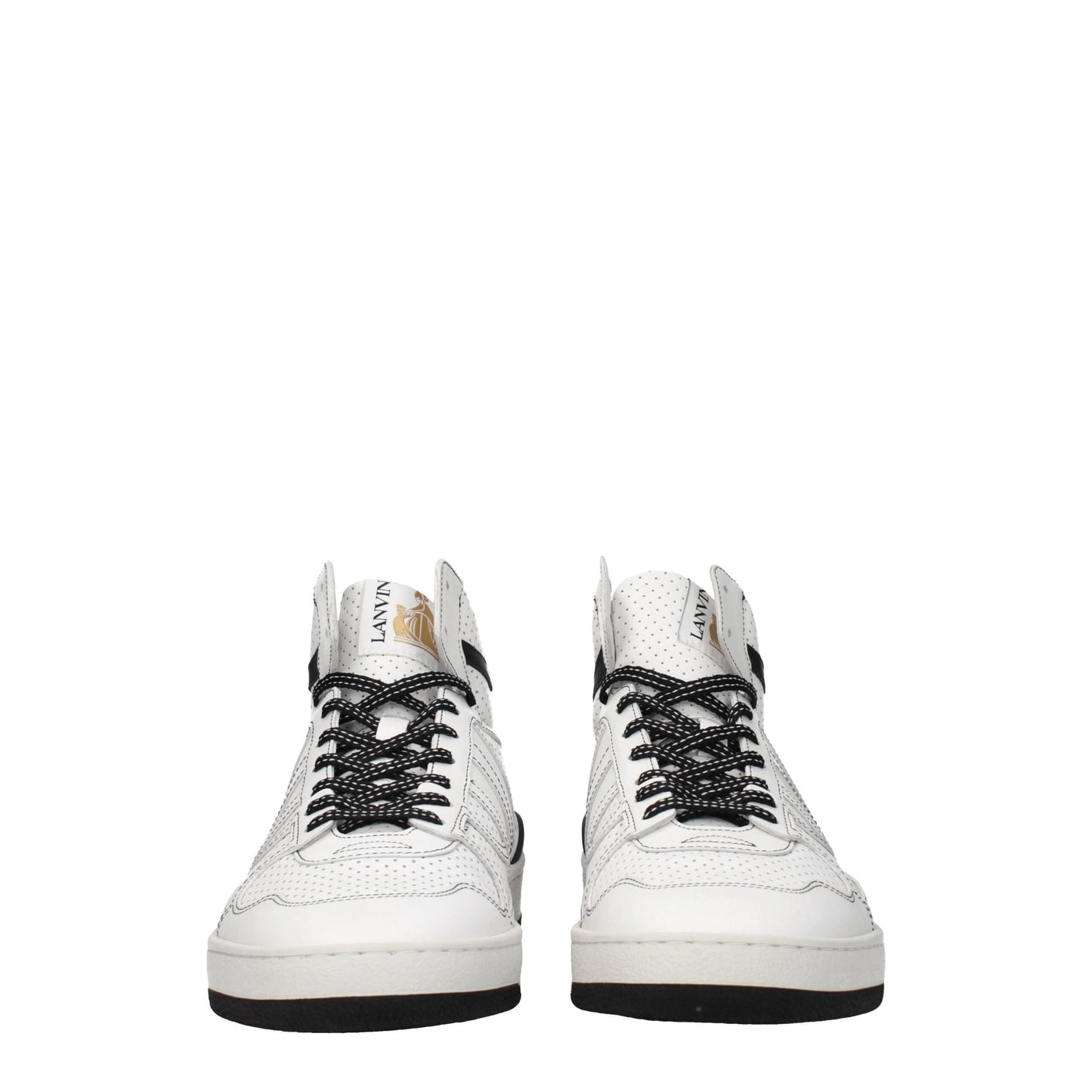 Lanvin White Leather High Top Sneakers
