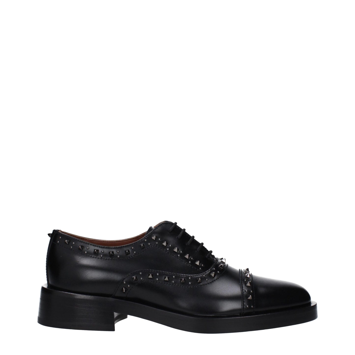 Valentino Garavani Black Leather Oxfords And Derbies
