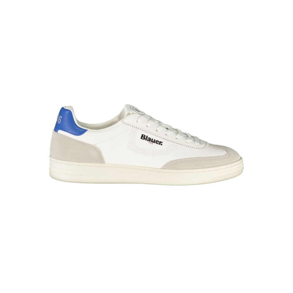 Blauer White Polyurethane Men's Sneaker