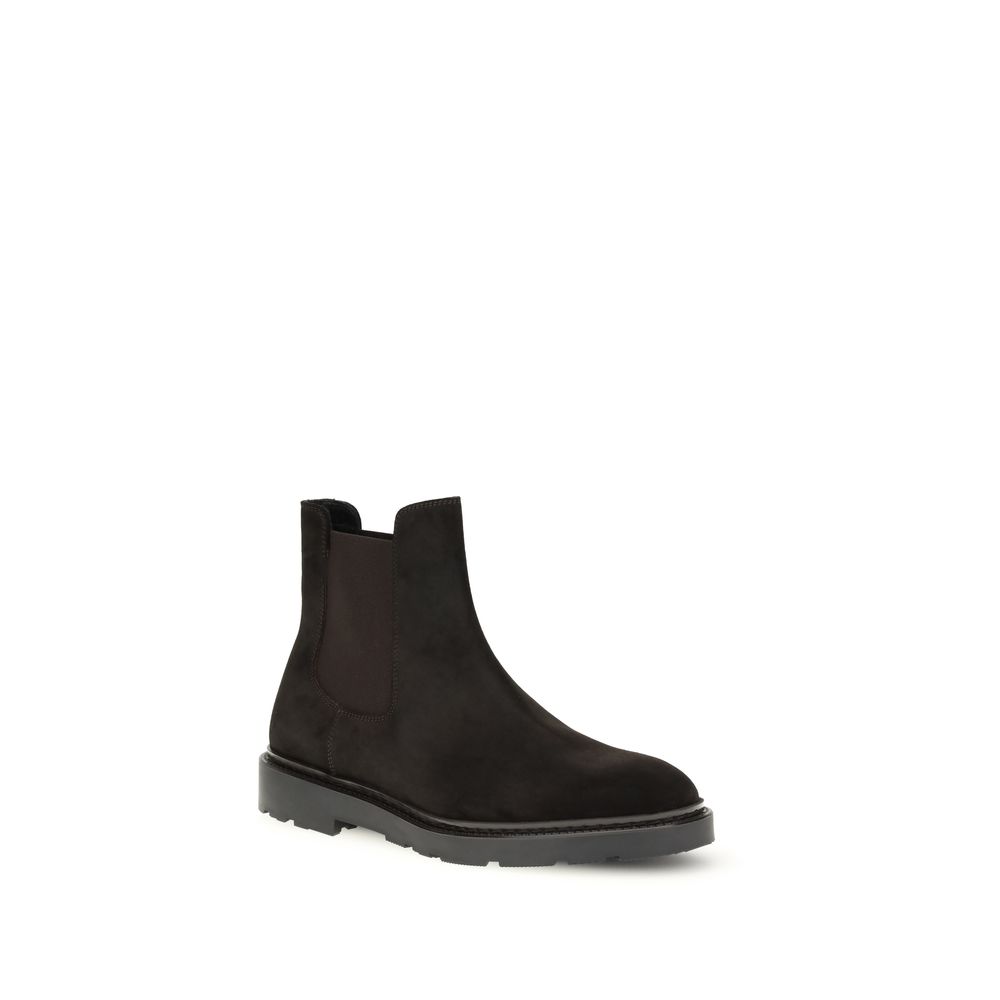 Fratelli Rossetti Black Calf Leather Bos Taurus Chelsea Boots