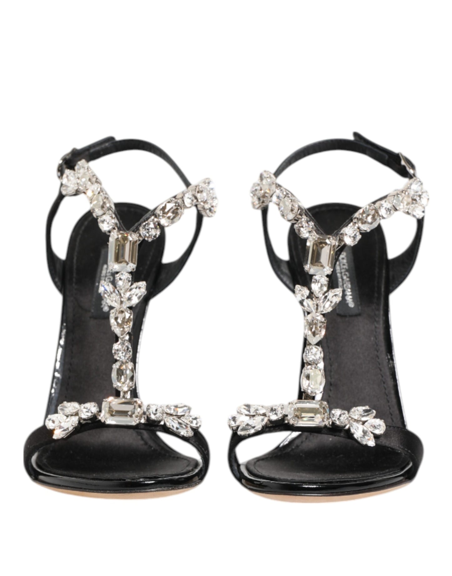 Dolce & Gabbana Black Keira Crystals Heels Sandals Shoes