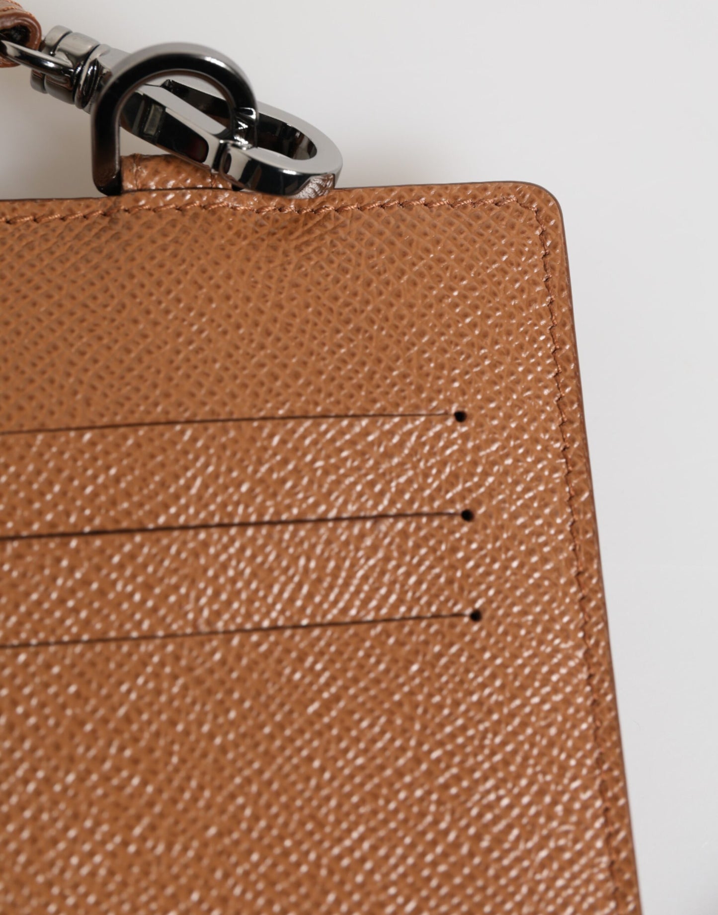 Dolce & Gabbana Dark Brown Leather Lanyard Logo Card Holder Men Wallet