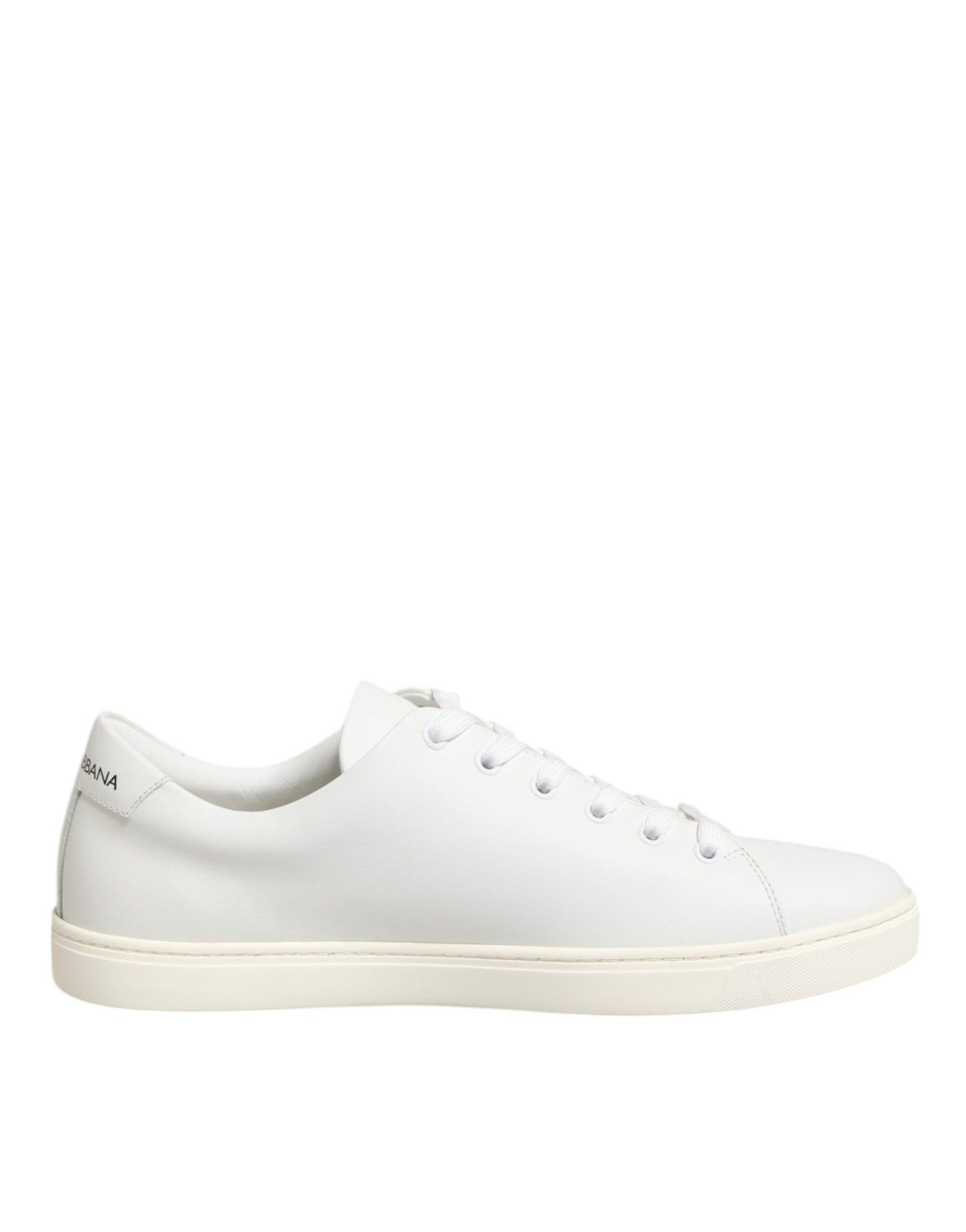 Dolce & Gabbana White Leather Sacred Heart Patch Sneakers Shoes
