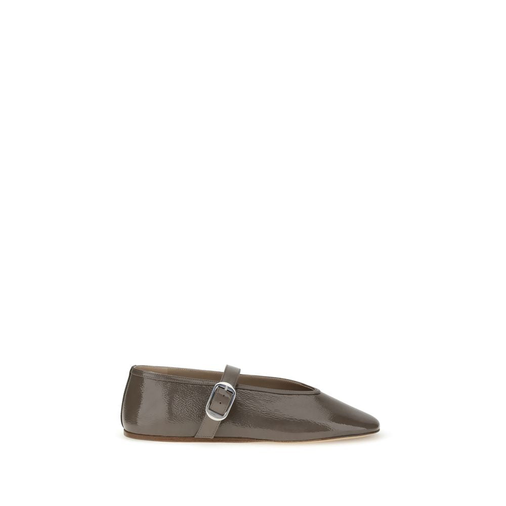 Le Monde Béryl Brown Calf Leather Bos Taurus Ballet Flats