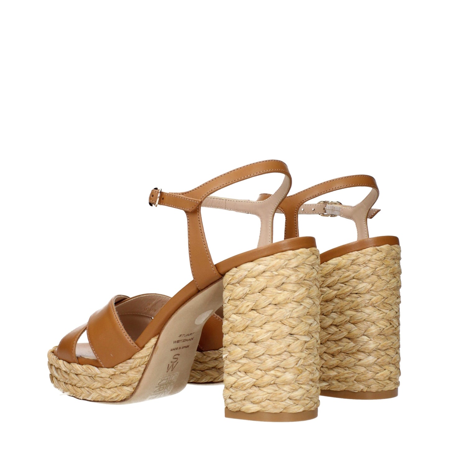 Stuart Weitzman Brown Leather Platform Sandals
