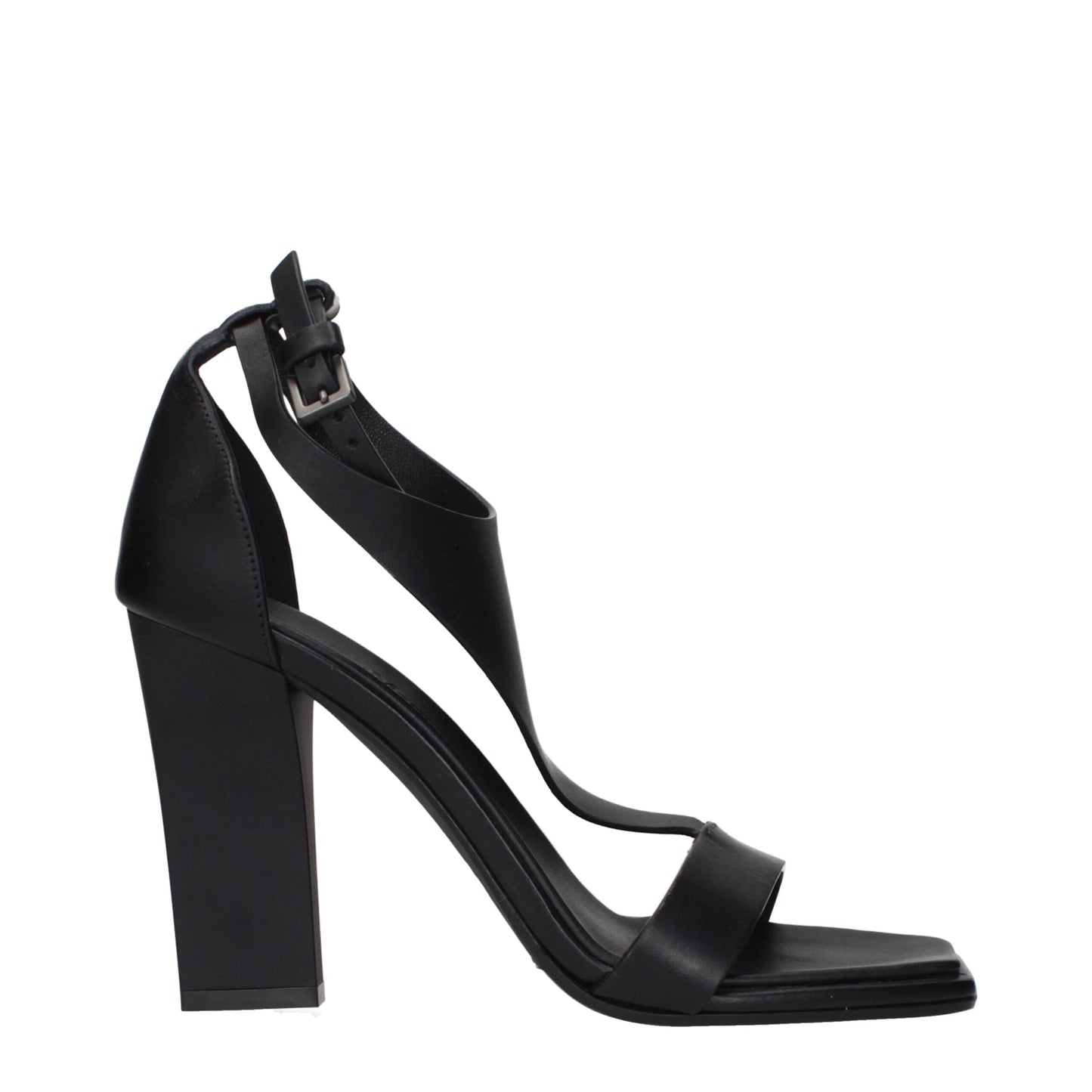 Max Mara Black Leather Stiletto Heel Sandals