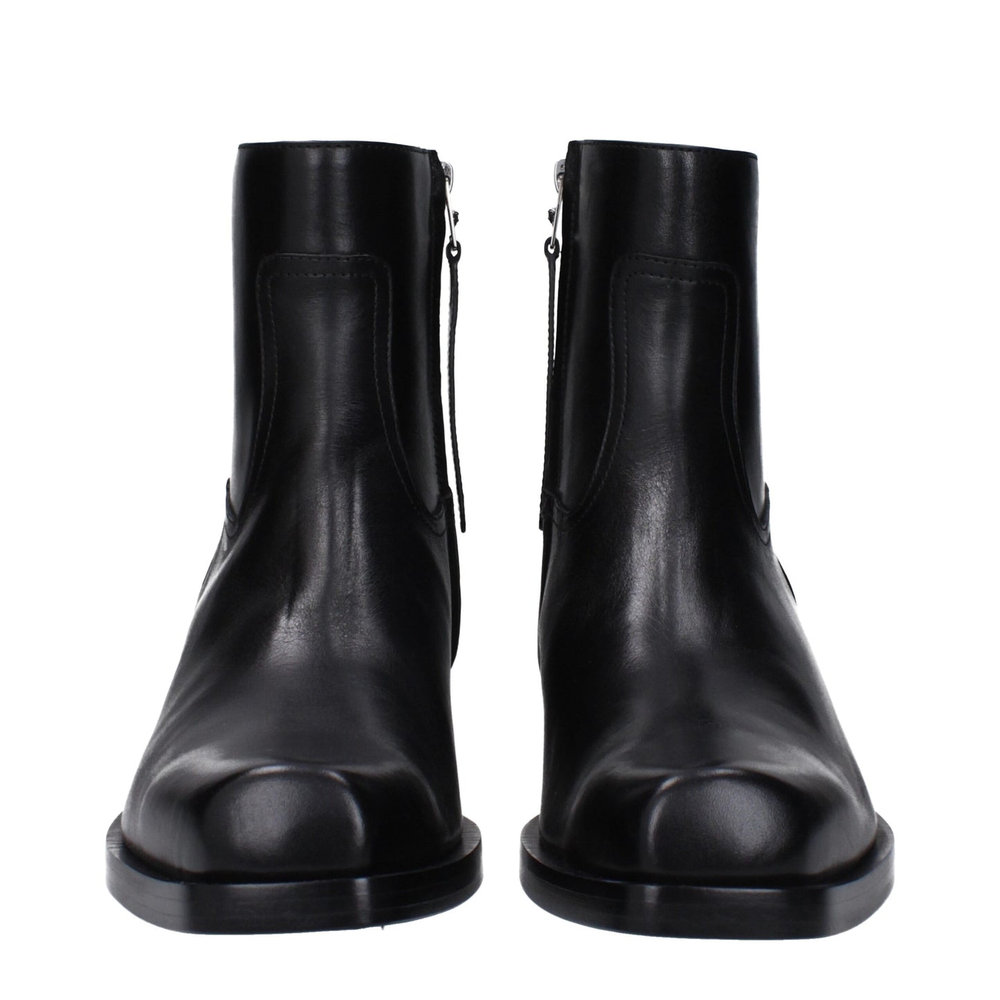 Versace Black Leather Ankle Boots