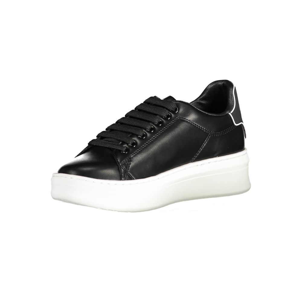 Gaelle Paris Black Polyurethane Women Sneaker