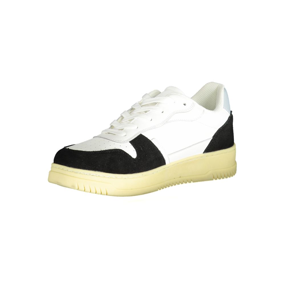 Gaelle Paris White Polyurethane Men Sneaker