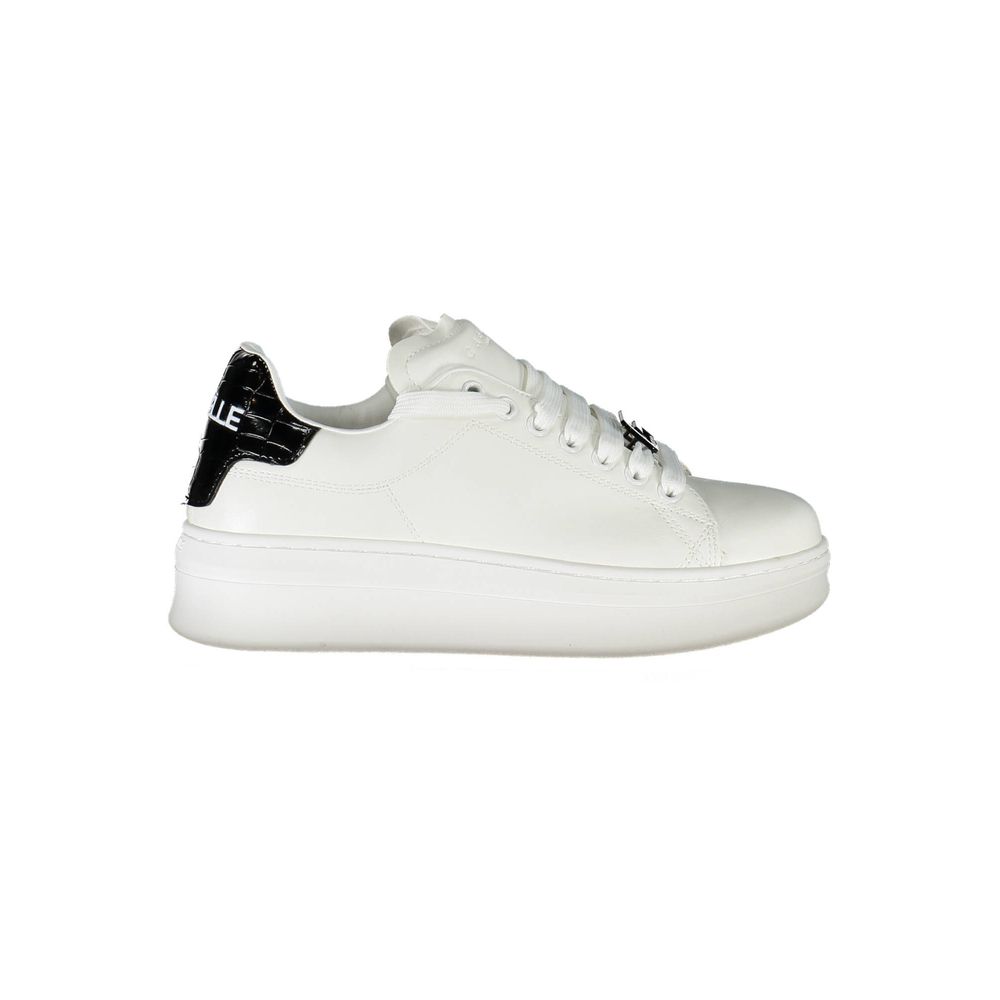Gaelle Paris White Polyurethane Women Sneaker
