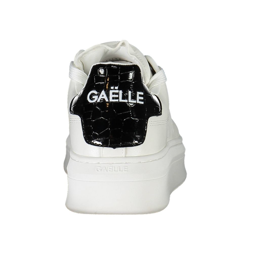 Gaelle Paris White Polyurethane Women Sneaker