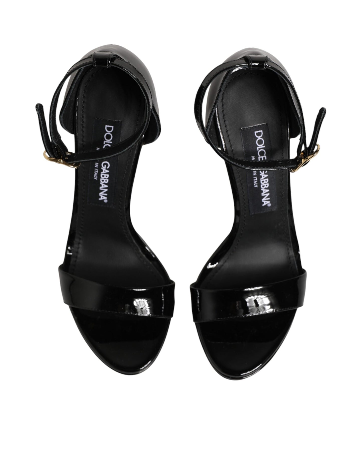 Dolce & Gabbana Black Leather Platform Keira Sandals Shoes