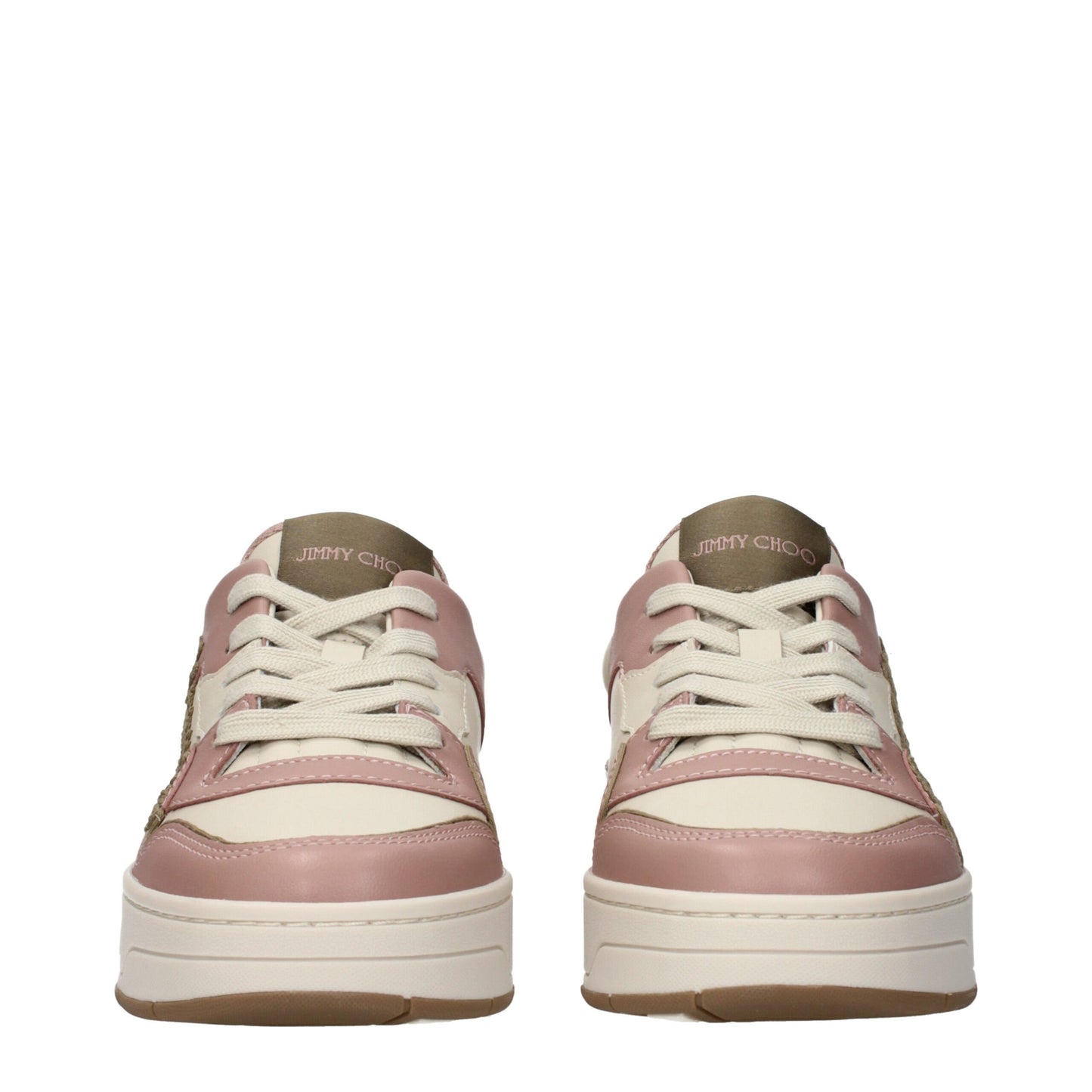 Jimmy Choo Pink Leather Low Top Sneakers