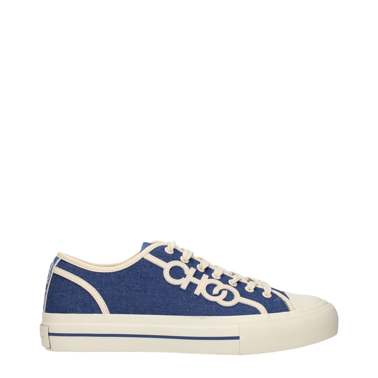 Jimmy Choo Blue Fabric Low Top Sneakers