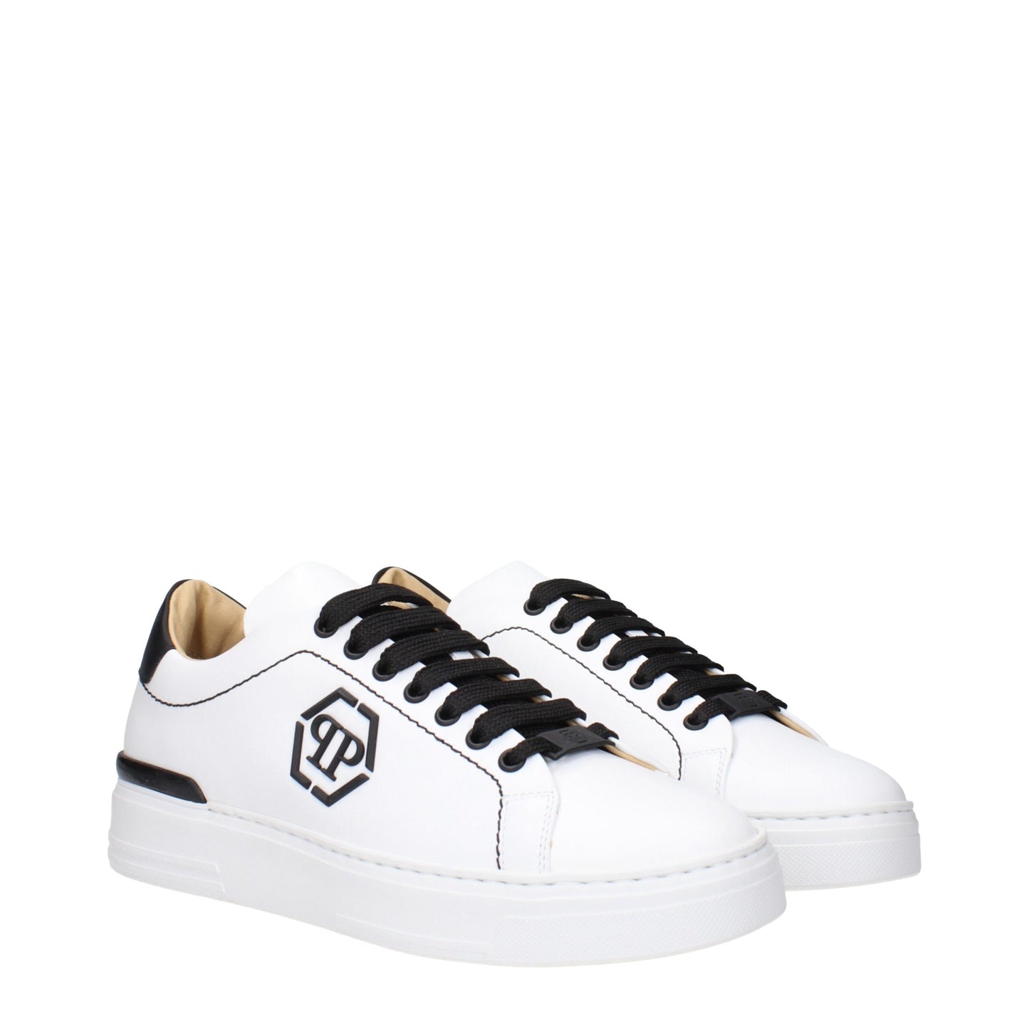Philipp Plein White Leather Low Top Sneakers