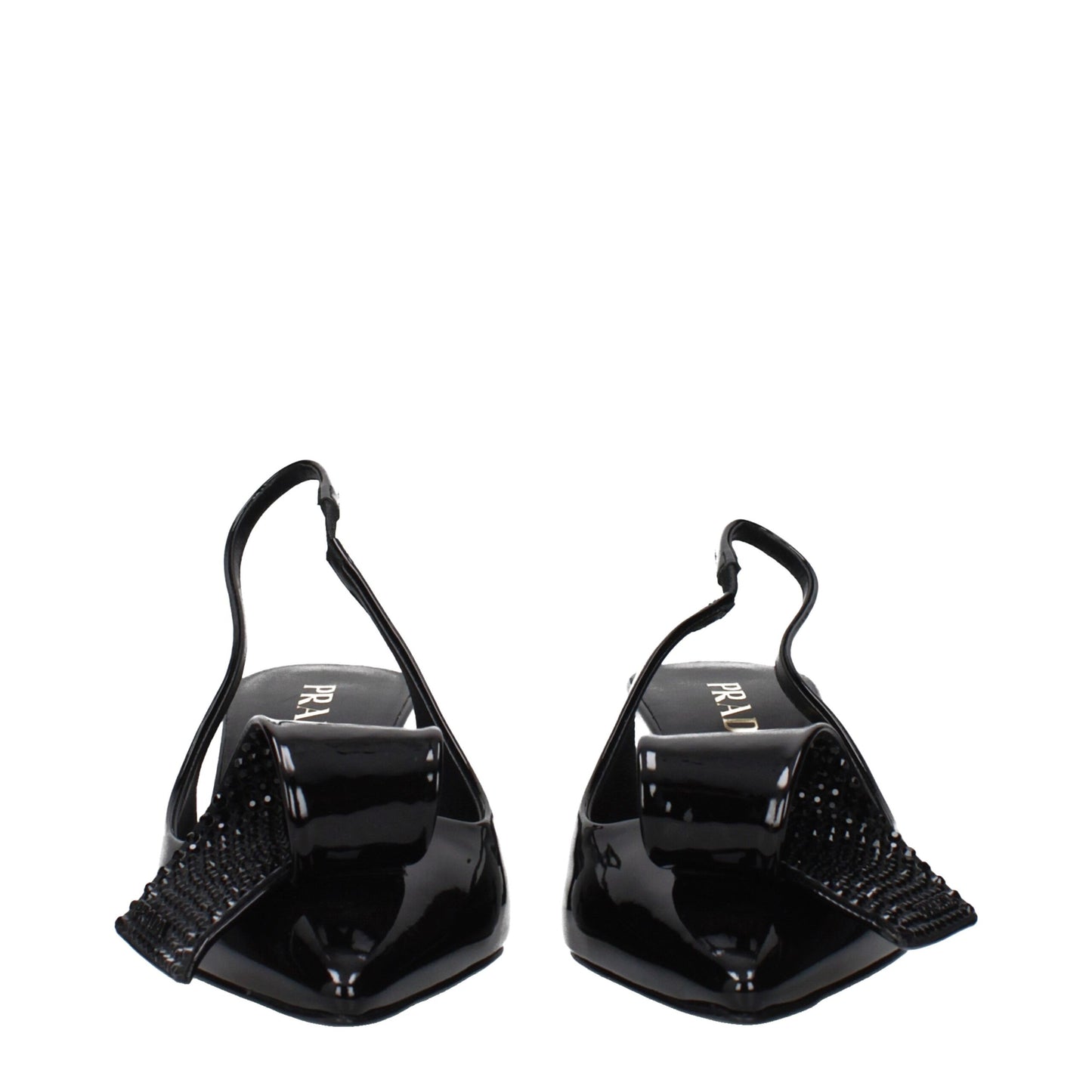 Prada Black Leather Stiletto Heel Sandals