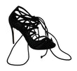 Dolce & Gabbana Black Suede Strap Stilettos Shoes Sandals