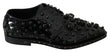 Dolce & Gabbana Black Leather Crystals Dress Broque Shoes