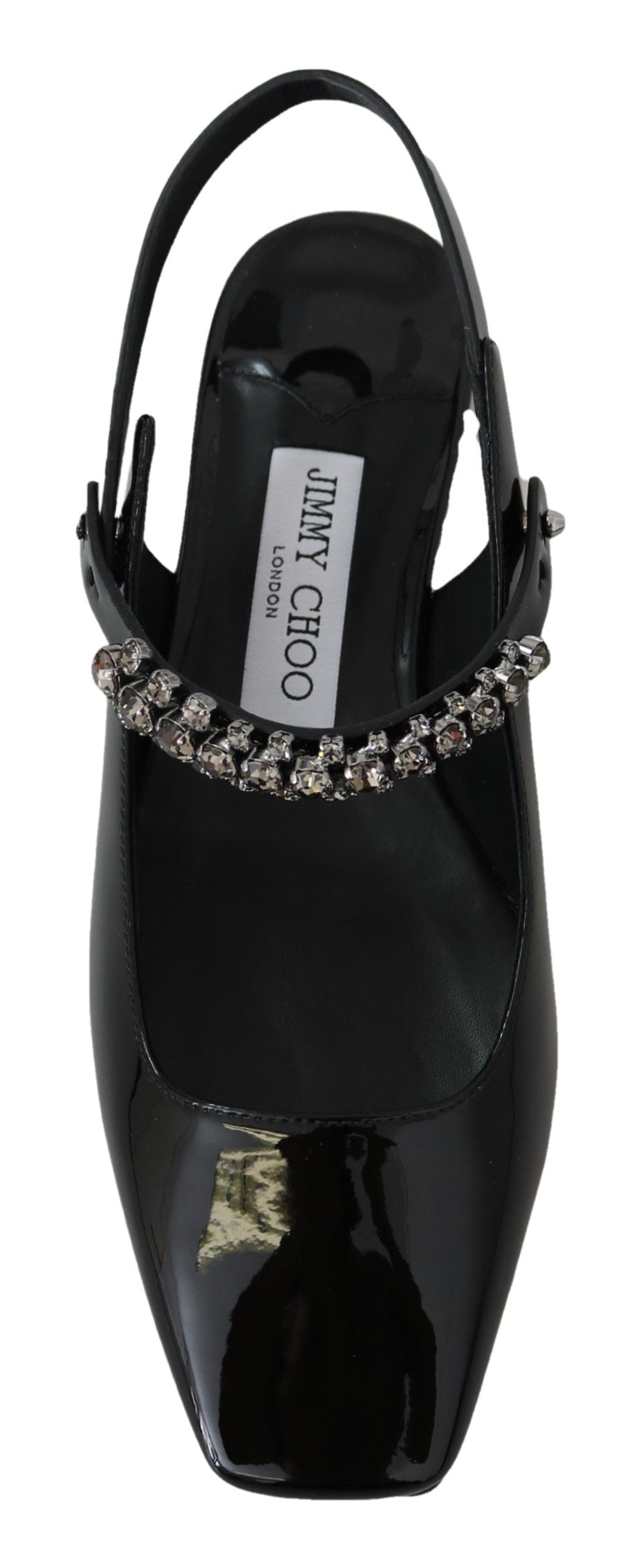 Jimmy Choo Black Patent Leather Mahdis Flat Shoes