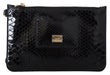 Dolce & Gabbana Black Leather Coin Purse Wristlet Agnese Wallet