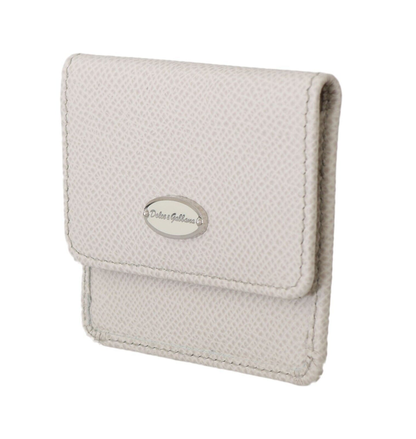 Dolce & Gabbana White Dauphine Leather Holder Pocket Wallet Cm Case