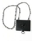 Dolce & Gabbana Black Leather Crystal Embellished Card Holder Wallet