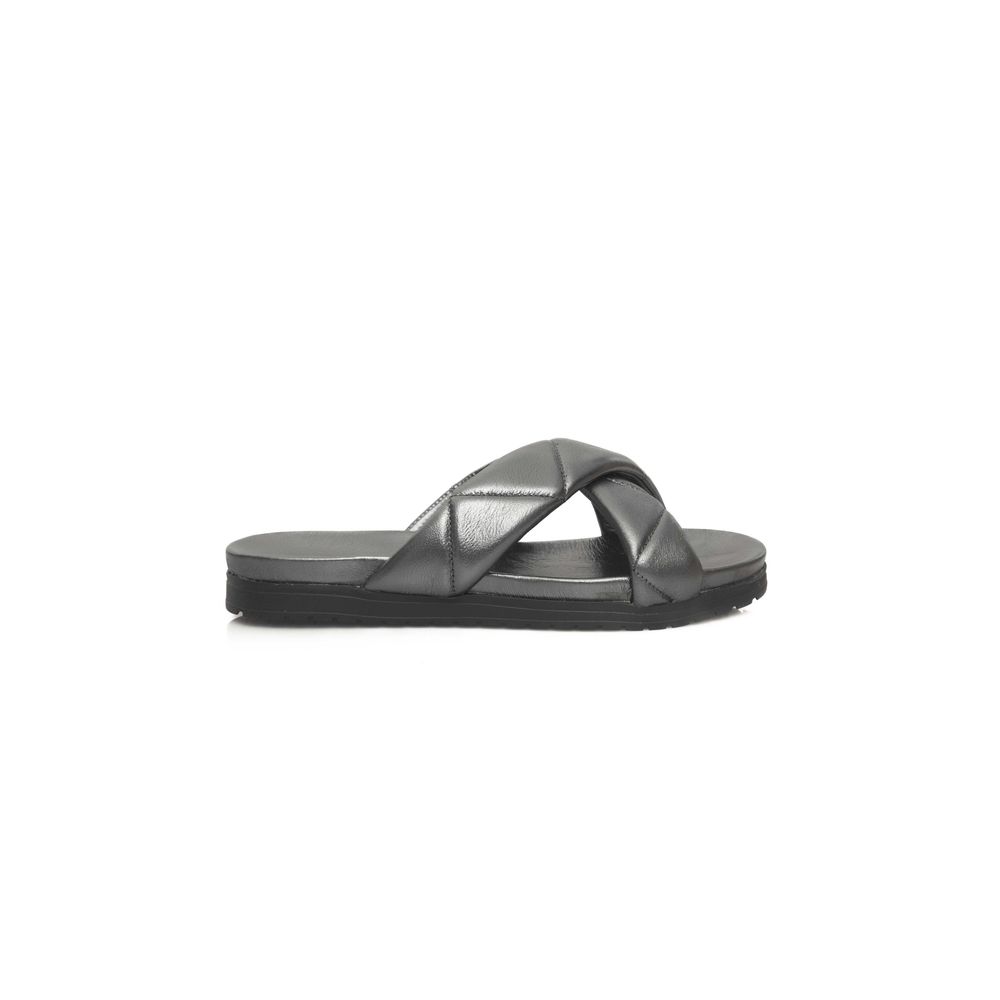 Cerruti 1881 Gray Lambskin Women Sandal