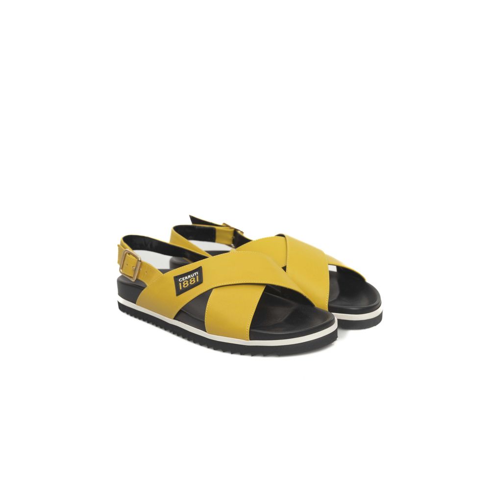 Cerruti 1881 Yellow Calfskin Women Sandal
