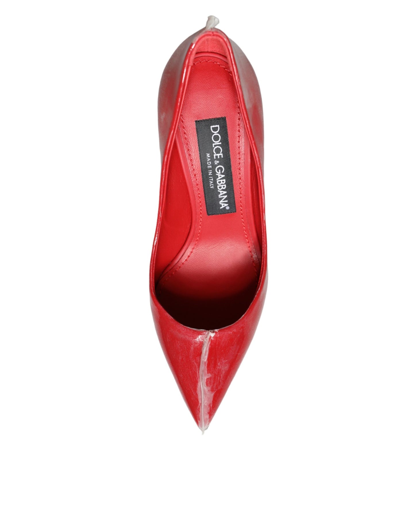 Dolce & Gabbana Red Patent Leather Pearl Heels Pumps Shoes
