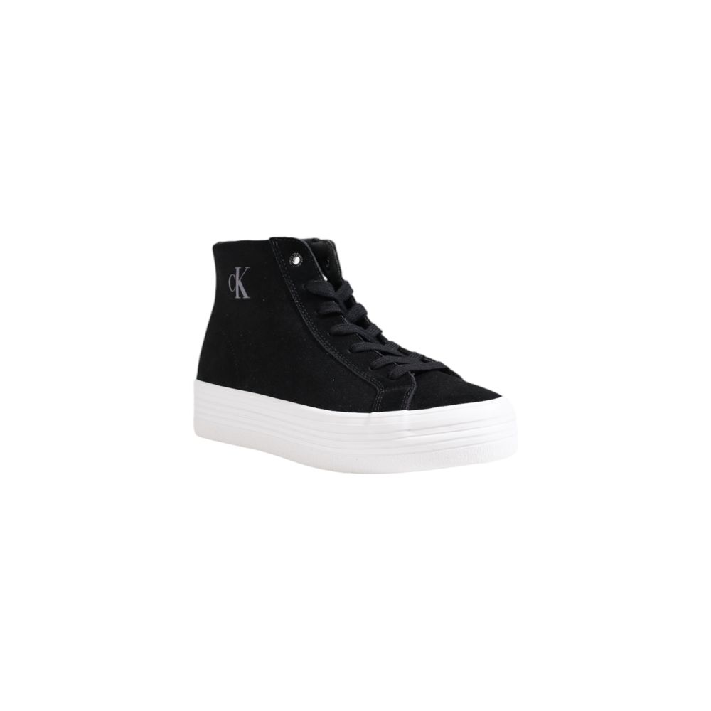 Calvin Klein Jeans Black Suede Leather Platform Sneakers