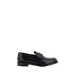 Prada Black Leather Logo Loafers