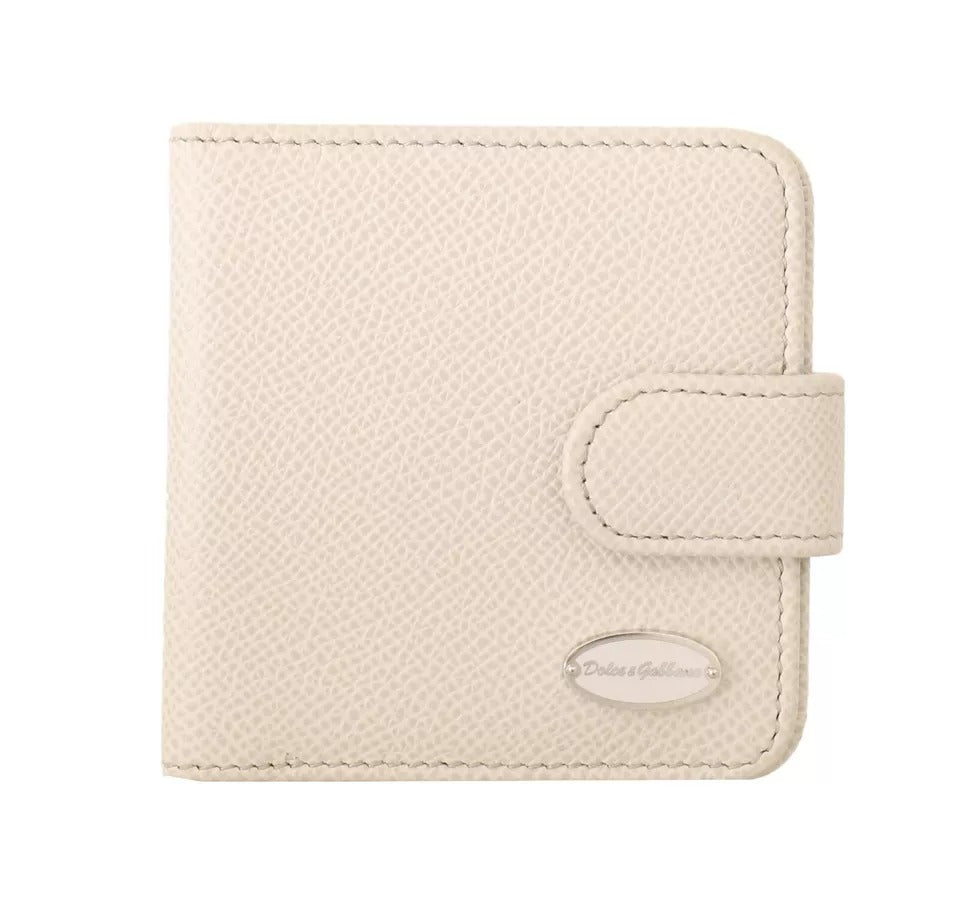 Dolce & Gabbana White Dauphine Leather Cm Case Holder Pocket Wallet