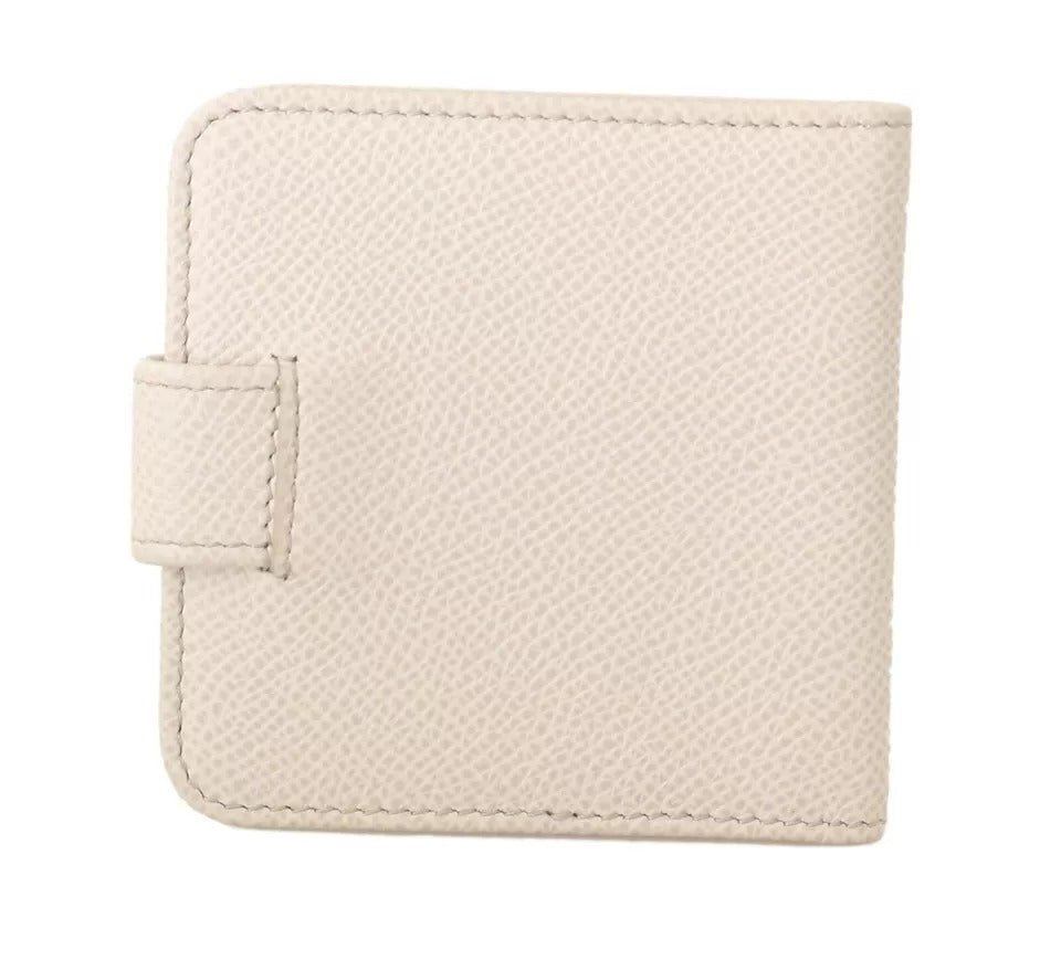 Dolce & Gabbana White Dauphine Leather Cm Case Holder Pocket Wallet
