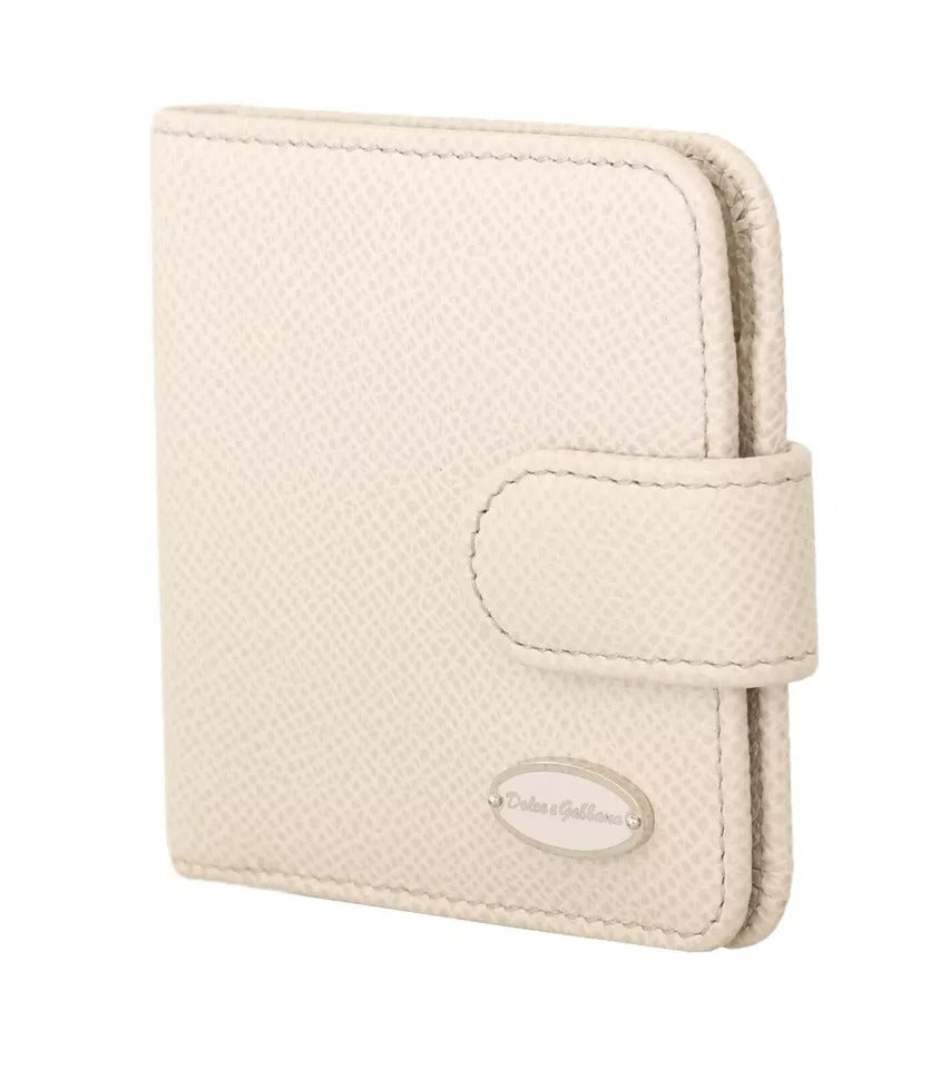 Dolce & Gabbana White Dauphine Leather Cm Case Holder Pocket Wallet