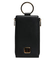 Dolce & Gabbana Black Leather Logo Plaque Neck Strap Card Coin Wallet
