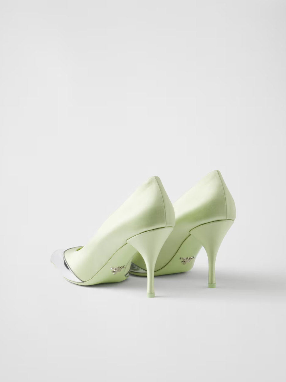 Prada Satin And Metallic Leather Pumps