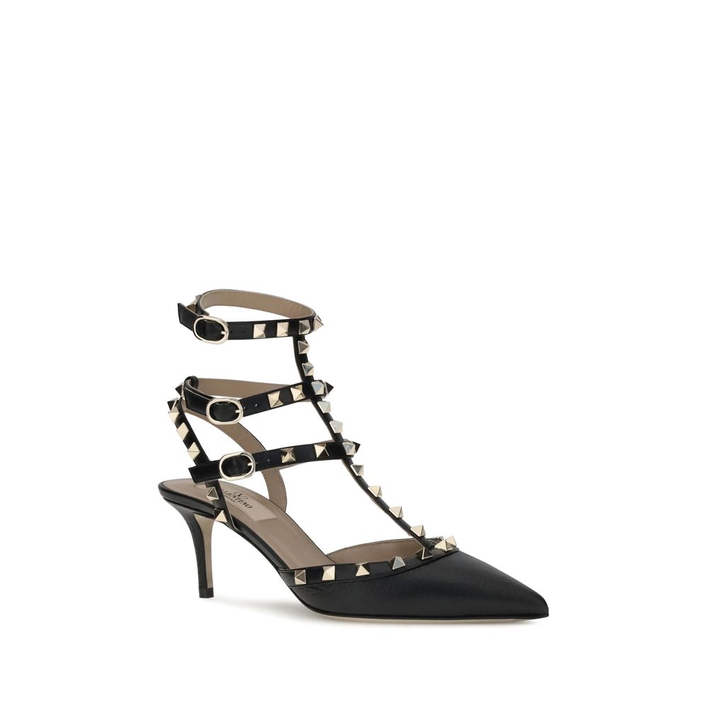 Valentino Garavani Black Calf Leather Bos Taurus Pumps