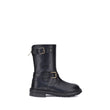 Dolce & Gabbana Black Calf Leather Bos Taurus Lace-Up Boots