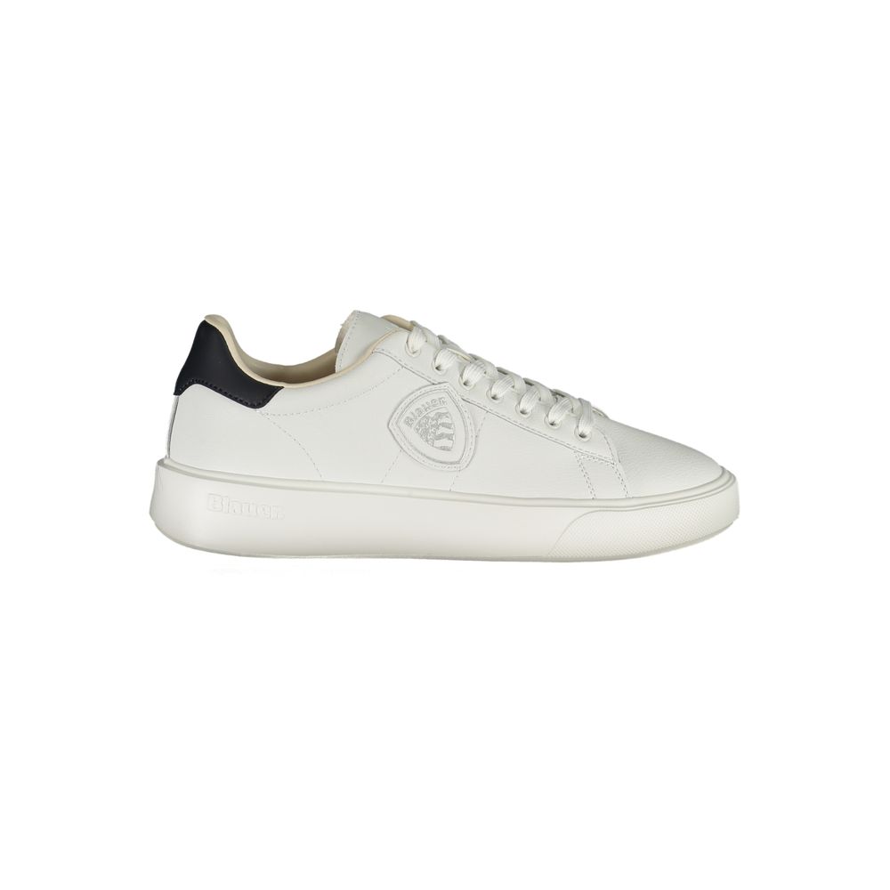 Blauer White Polyurethane Men Sneaker