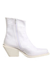Maison Margiela White Square Heel Zip Ankle Boots Shoes