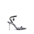 Tom Ford Silver Calf Leather Bos Taurus Stiletto Heel Sandals