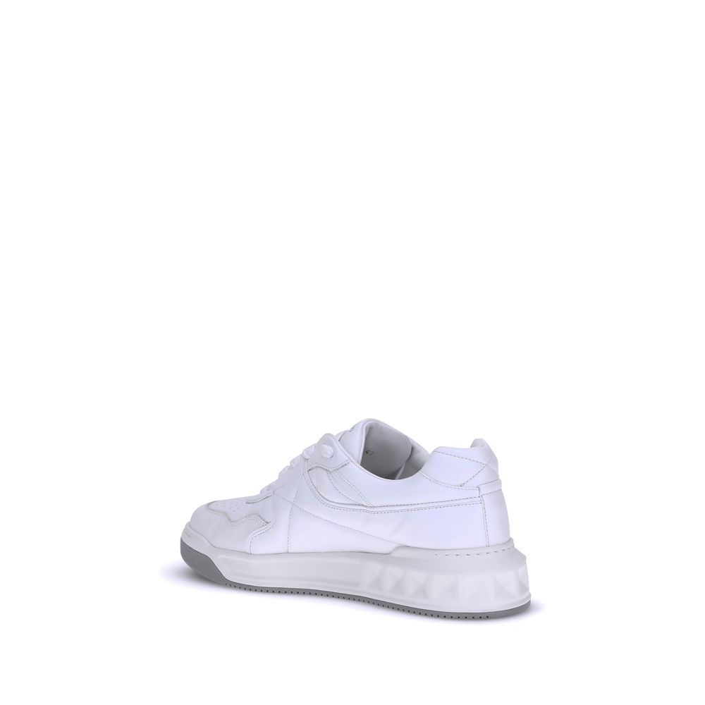 Valentino Garavani White Calf Leather Bos Taurus Low Top Sneakers