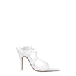 The Attico White Leather Stiletto Heel Sandals