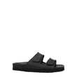 Palm Angels Black Leather Flat Sandals